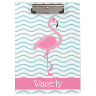 Pink Flamingo Personalized Clipboard