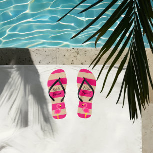 Pink Flamingo Personalized Flip Flops