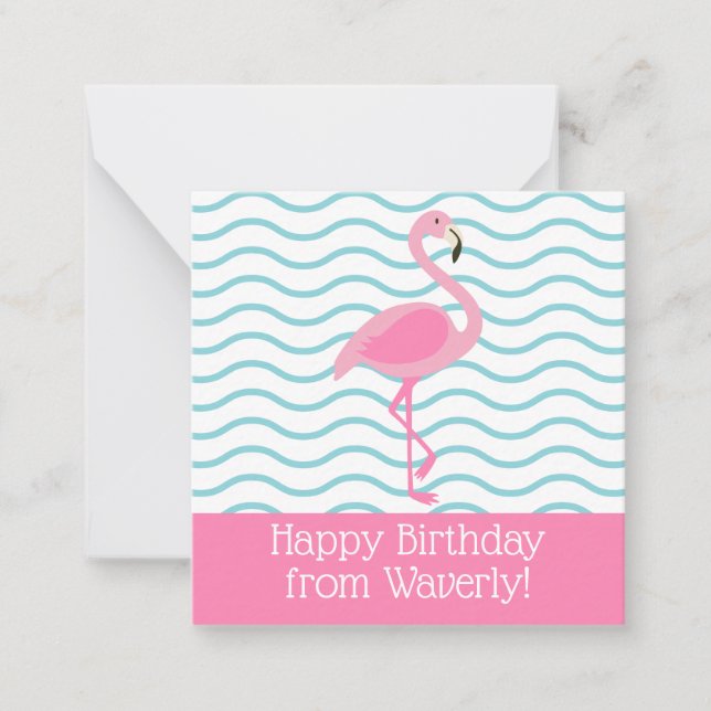 Pink Flamingo Personalized Gift Enclosure Cards (Front)
