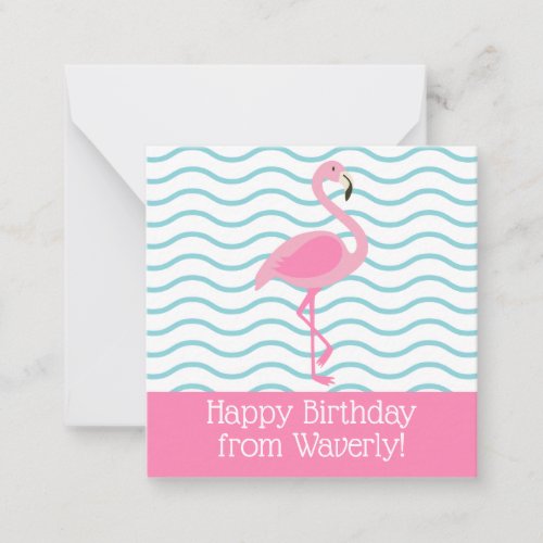 Pink Flamingo Personalized Gift Enclosure Cards
