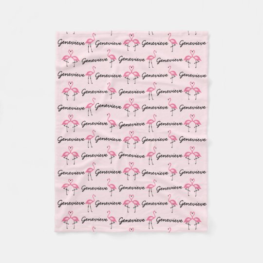 Pink Flamingo Personalized Girls Blanket