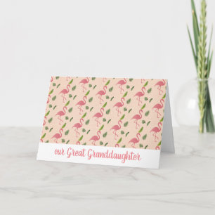 Pink Flamingo Personalized Girly Custom Card