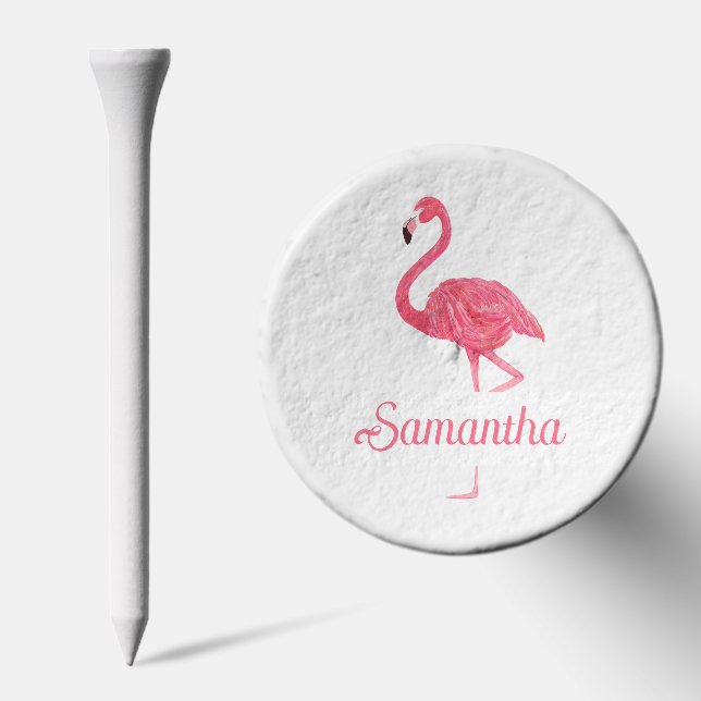 Pink Flamingo Personalized Name Golf Tees (Combo)