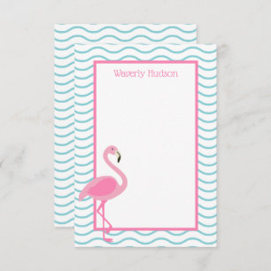 Pink Flamingo Personalized Note Card