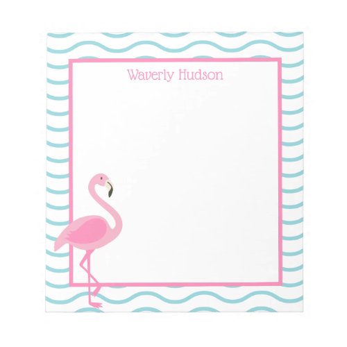 Pink Flamingo Personalized Notepad