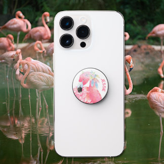Pink Flamingo Personalized PopSocket