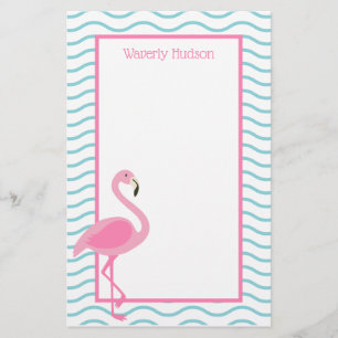Pink Flamingo Personalized Stationery