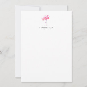 Pink Flamingo Personalized Stationery Note Card
