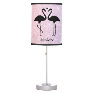 Pink Flamingo Personalized Table Lamp