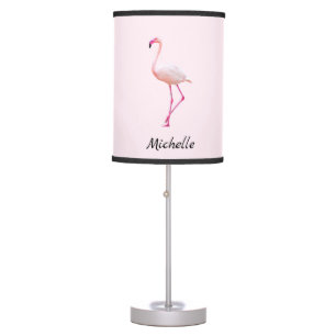Pink Flamingo Personalized Table Lamp