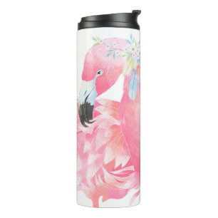 Pink Flamingo Personalized Thermal Tumbler