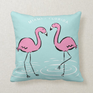 Pink Flamingo Personalized Throw Pillow