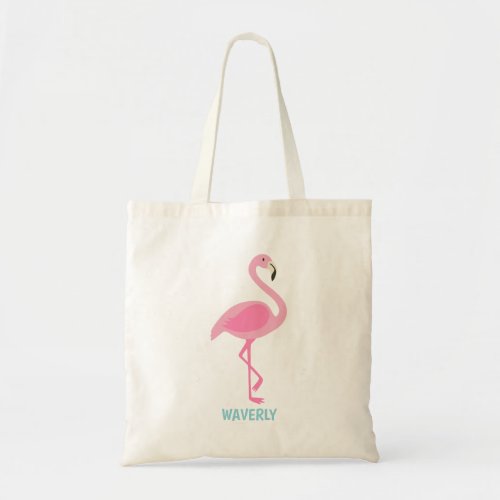 Pink Flamingo Personalized Tote Bag