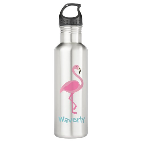 Pink Flamingo Personalized Water Bottle