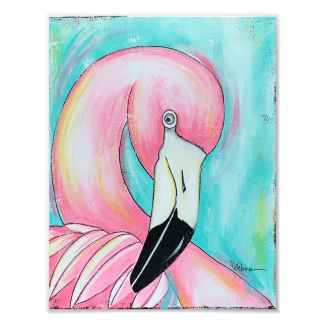 Pink flamingo photo print (Front)