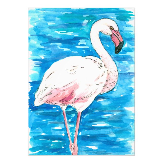 Pink flamingo photo print (Front)