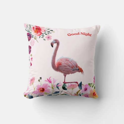 Pink flamingo pillow cover 
