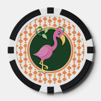 Pink Flamingo Poker Chips by doozydoodles at Zazzle