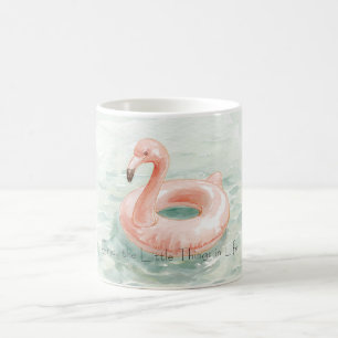 Pink Flamingo Pool Enjoy the Litttle Things Coffee Mug