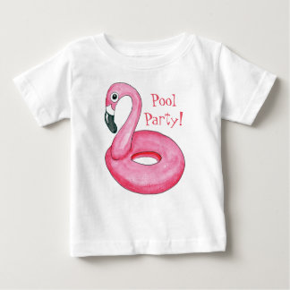 Pink Flamingo Pool Party Baby T-Shirt