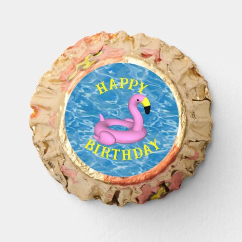Pink flamingo pool toy reeses peanut butter cups