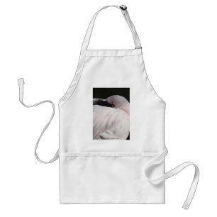 Pink Flamingo Portrait Drawing Effect Art Adult Apron