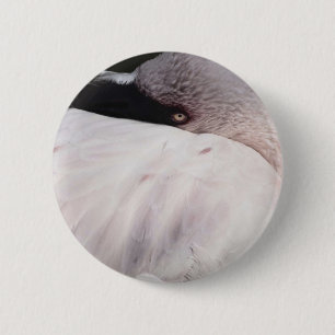 Pink Flamingo Portrait Drawing Effect Art Button