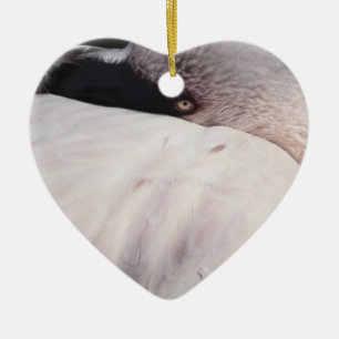 Pink Flamingo Portrait Drawing Effect Art Ceramic Ornament