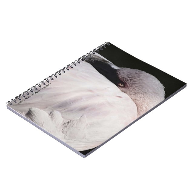 Pink Flamingo Portrait Drawing Effect Art Notebook (Left Side)