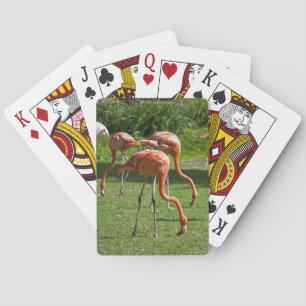Pink Flamingo Portrait Drawing Effect Art Poker Cards