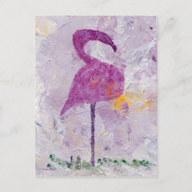 Pink Flamingo Postcard (Front)