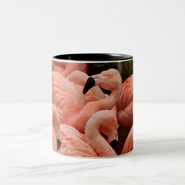 Pink flamingo print coffee mug (Center)