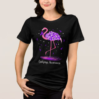 Pink Flamingo Purple Ribbon Awareness Tri-Blend Shirt