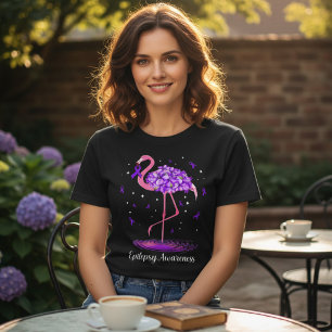 Pink Flamingo Purple Ribbon Awareness Tri-Blend Shirt