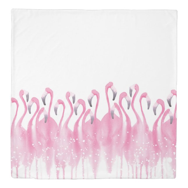 Pink Flamingo queen duvet cover (Front)