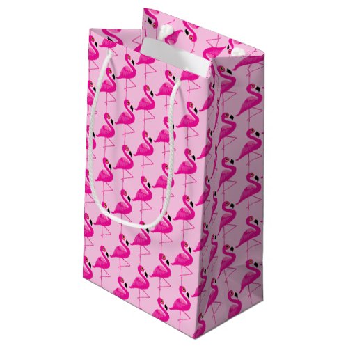 Pink flamingo repeat pattern pink gift bags