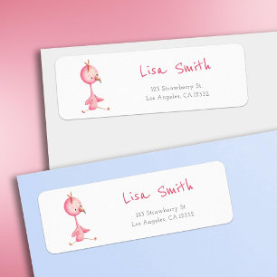 Pink Flamingo Return Address Label