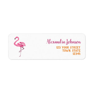 Pink Flamingo Return Address Label