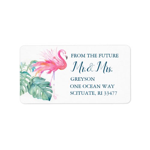 PINK FLAMINGO RETURN ADDRESS LABEL