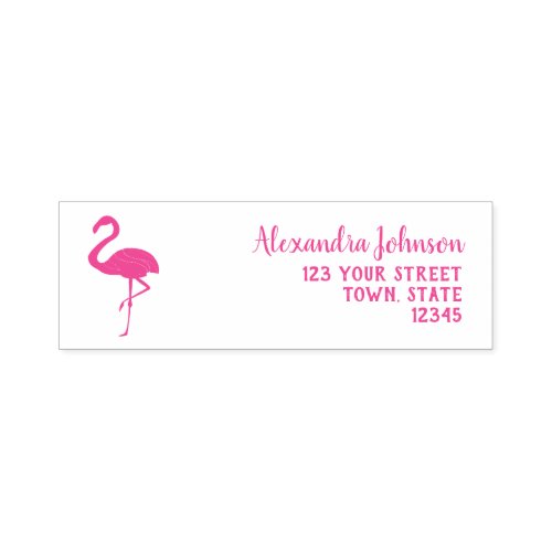 Pink Flamingo Return Address Self_inking Stamp