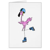 Pink Flamingo Roller Skating Card (Front)
