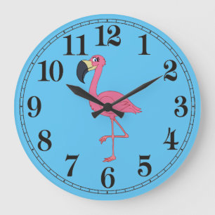 Pink Flamingo Round (Large) Wall Clock