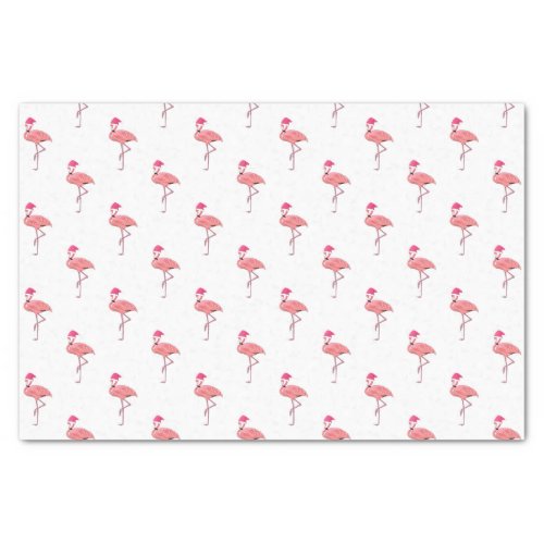 Pink Flamingo Santa Claus Pattern Tissue Paper