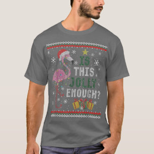 Pink Flamingo Santa Hat Christmas Ugly Xmas 2021 M T-Shirt