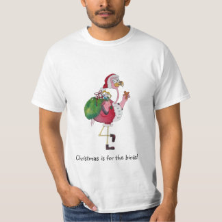 Pink Flamingo Santa Merry Christmas Whimsical T-Shirt