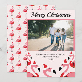 Pink Flamingo Santa Photo Christmas