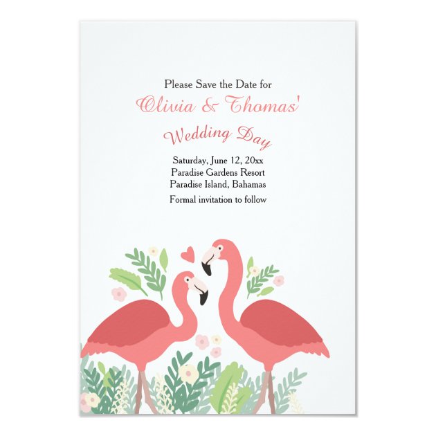 Pink Flamingo Save The Date Announcement