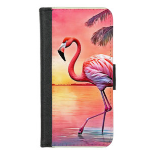 Pink Flamingo Scene Design iPhone 8/7 Wallet Case