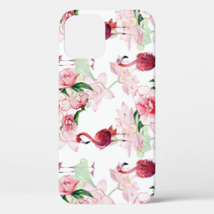 Pink Flamingo: Seamless Pattern Elegance iPhone 12 Case