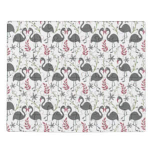 Pink flamingo seamless pattern flowers, leaves jigsaw puzzle